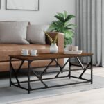 Sofabord 100x50x40 cm konstrueret træ brun egetræsfarve