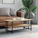 Sofabord 100x50x40 cm konstrueret træ sonoma-eg - Kategori: 4 Sofabord 100x50x40 cm konstrueret træ sonoma-eg