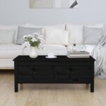Sofabord 100x50x40 cm massivt fyrretræ sort - Kategori: 4 Sofabord 100x50x40 cm massivt fyrretræ sort