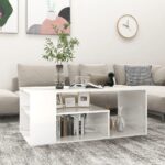 Sofabord 100x50x40 cm spånplade hvid højglans - Kategori: 4 Sofabord 100x50x40 cm spånplade hvid højglans