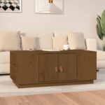 Sofabord 100x50x41 cm massivt fyrretræ gyldenbrun - Kategori: 4 Sofabord 100x50x41 cm massivt fyrretræ gyldenbrun