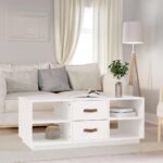 Sofabord 100x50x41 cm massivt fyrretræ hvid - Kategori: 4 Sofabord 100x50x41 cm massivt fyrretræ hvid