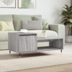 Sofabord 100x50x45 cm konstrueret træ Grå sonoma-eg - Kategori: 4 Sofabord 100x50x45 cm konstrueret træ Grå sonoma-eg