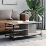 Sofabord 100x50x45 cm konstrueret træ Grå sonoma-eg - Kategori: 4 Sofabord 100x50x45 cm konstrueret træ Grå sonoma-eg