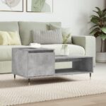 Sofabord 100x50x45 cm konstrueret træ betongrå - Kategori: 4 Sofabord 100x50x45 cm konstrueret træ betongrå