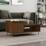 Sofabord 100x50x45 cm konstrueret træ brun egetræsfarve - Kategori: 4 Sofabord 100x50x45 cm konstrueret træ brun egetræsfarve