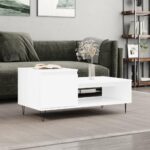 Sofabord 100x50x45 cm konstrueret træ hvid - Kategori: 4 Sofabord 100x50x45 cm konstrueret træ hvid