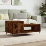 Sofabord 100x50x45 cm konstrueret træ røget egetræsfarve - Kategori: 4 Sofabord 100x50x45 cm konstrueret træ røget egetræsfarve