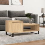 Sofabord 100x50x45 cm konstrueret træ sonoma-eg - Kategori: 4 Sofabord 100x50x45 cm konstrueret træ sonoma-eg
