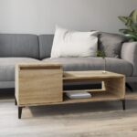 Sofabord 100x50x45 cm konstrueret træ sonoma-eg - Kategori: 4 Sofabord 100x50x45 cm konstrueret træ sonoma-eg