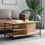 Sofabord 100x50x45 cm konstrueret træ sonoma-eg - Kategori: 4 Sofabord 100x50x45 cm konstrueret træ sonoma-eg