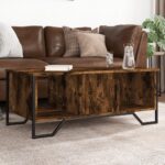 Sofabord 100x51x40 cm konstrueret træ røget egetræsfarve - Kategori: 4 Sofabord 100x51x40 cm konstrueret træ røget egetræsfarve