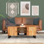 Sofabord 100x54x40 cm massivt akacietræ og konstrueret træ - Kategori: 4 Sofabord 100x54x40 cm massivt akacietræ og konstrueret træ