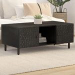 Sofabord 100x54x40 cm massivt mangotræ sort - Kategori: 4 Sofabord 100x54x40 cm massivt mangotræ sort