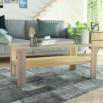 Sofabord 100x59x42 cm konstrueret træ egetræsfarvet - Kategori: 4 Sofabord 100x59x42 cm konstrueret træ egetræsfarvet