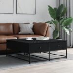 Sofabord 100x99x40 cm konstrueret træ sort - Kategori: 4 Sofabord 100x99x40 cm konstrueret træ sort
