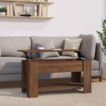 Sofabord 101x49x52 cm konstrueret træ brun egetræsfarve - Kategori: 4 Sofabord 101x49x52 cm konstrueret træ brun egetræsfarve