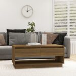 Sofabord 102,5x55x44 cm konstrueret træ brun egetræ - Kategori: 4 Sofabord 102,5x55x44 cm konstrueret træ brun egetræ