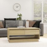 Sofabord 102,5x55x44 cm konstrueret træ sonoma-eg - Kategori: 4 Sofabord 102,5x55x44 cm konstrueret træ sonoma-eg