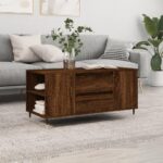 Sofabord 102×44,5×50 cm konstrueret træ brun egetræsfarve - Kategori: 4 Sofabord 102x44,5x50 cm konstrueret træ brun egetræsfarve