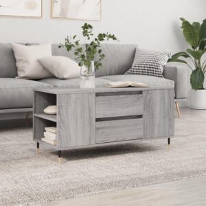 Sofabord 102x44,5x50 cm konstrueret træ grå sonoma-eg