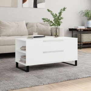 Sofabord 102x44,5x50 cm konstrueret træ hvid