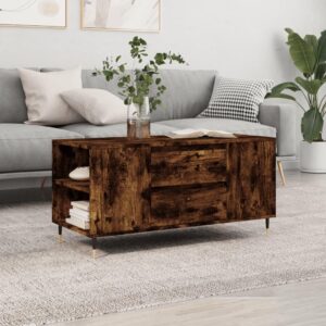 Sofabord 102x44,5x50 cm konstrueret træ røget egetræsfarve