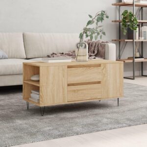 Sofabord 102x44,5x50 cm konstrueret træ sonoma-eg