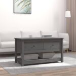 Sofabord 102x49x55 cm massivt fyrretræ grå - Kategori: 4 Sofabord 102x49x55 cm massivt fyrretræ grå