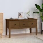 Sofabord 102x49x55 cm massivt fyrretræ gyldenbrun - Kategori: 4 Sofabord 102x49x55 cm massivt fyrretræ gyldenbrun
