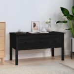 Sofabord 102x49x55 cm massivt fyrretræ sort - Kategori: 4 Sofabord 102x49x55 cm massivt fyrretræ sort