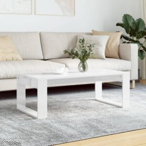 Sofabord 102x50x35 cm konstrueret træ hvid højglans