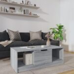 Sofabord 102x50x36 cm konstrueret træ grå sonoma-eg - Kategori: 4 Sofabord 102x50x36 cm konstrueret træ grå sonoma-eg