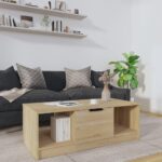 Sofabord 102x50x36 cm konstrueret træ sonoma-eg - Kategori: 4 Sofabord 102x50x36 cm konstrueret træ sonoma-eg