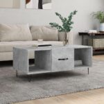 Sofabord 102x50x40 cm konstrueret træ betongrå - Kategori: 4 Sofabord 102x50x40 cm konstrueret træ betongrå