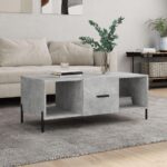 Sofabord 102x50x40 cm konstrueret træ betongrå - Kategori: 4 Sofabord 102x50x40 cm konstrueret træ betongrå