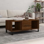 Sofabord 102x50x40 cm konstrueret træ brun egetræsfarve - Kategori: 4 Sofabord 102x50x40 cm konstrueret træ brun egetræsfarve