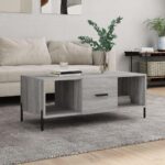 Sofabord 102x50x40 cm konstrueret træ grå sonoma-eg - Kategori: 4 Sofabord 102x50x40 cm konstrueret træ grå sonoma-eg