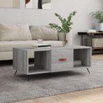Sofabord 102x50x40 cm konstrueret træ grå sonoma-eg - Kategori: 4 Sofabord 102x50x40 cm konstrueret træ grå sonoma-eg