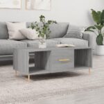 Sofabord 102x50x40 cm konstrueret træ grå sonoma-eg - Kategori: 4 Sofabord 102x50x40 cm konstrueret træ grå sonoma-eg