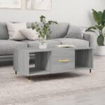 Sofabord 102x50x40 cm konstrueret træ grå sonoma-eg - Kategori: 4 Sofabord 102x50x40 cm konstrueret træ grå sonoma-eg