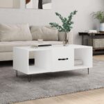 Sofabord 102x50x40 cm konstrueret træ hvid - Kategori: 4 Sofabord 102x50x40 cm konstrueret træ hvid