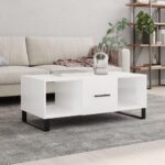 Sofabord 102x50x40 cm konstrueret træ hvid højglans - Kategori: 4 Sofabord 102x50x40 cm konstrueret træ hvid højglans