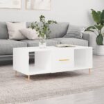 Sofabord 102x50x40 cm konstrueret træ hvid højglans - Kategori: 4 Sofabord 102x50x40 cm konstrueret træ hvid højglans