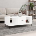 Sofabord 102x50x40 cm konstrueret træ hvid højglans - Kategori: 4 Sofabord 102x50x40 cm konstrueret træ hvid højglans