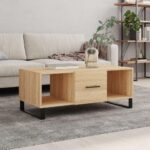 Sofabord 102x50x40 cm konstrueret træ sonoma-eg - Kategori: 4 Sofabord 102x50x40 cm konstrueret træ sonoma-eg
