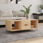 Sofabord 102x50x40 cm konstrueret træ sonoma-eg - Kategori: 4 Sofabord 102x50x40 cm konstrueret træ sonoma-eg