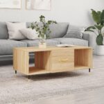 Sofabord 102x50x40 cm konstrueret træ sonoma-eg - Kategori: 4 Sofabord 102x50x40 cm konstrueret træ sonoma-eg