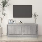 Sofabord 102x50x44 cm konstrueret træ grå sonoma-eg