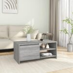 Sofabord 102x50x45 cm konstrueret træ grå sonoma-eg - Kategori: 4 Sofabord 102x50x45 cm konstrueret træ grå sonoma-eg